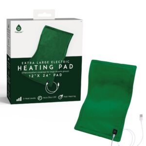 Pursonic Large Electric Heating Pad with USB-C – 12"x24", Ultra Soft Fabric, 3 Heat Settings, Auto Shut-Off